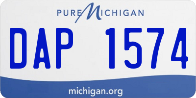 MI license plate DAP1574