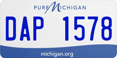 MI license plate DAP1578