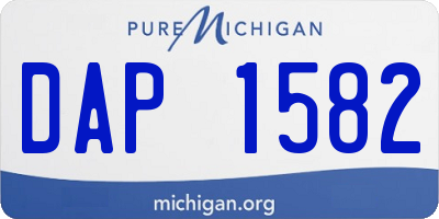 MI license plate DAP1582