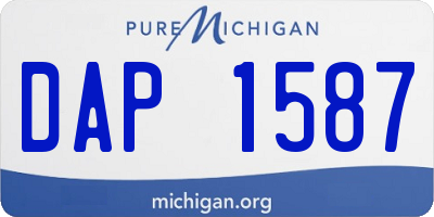 MI license plate DAP1587