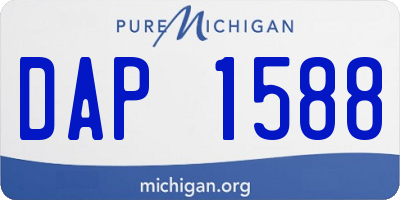 MI license plate DAP1588