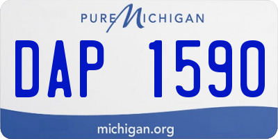 MI license plate DAP1590