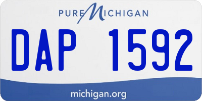 MI license plate DAP1592