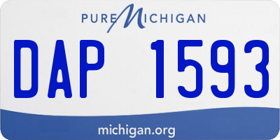 MI license plate DAP1593