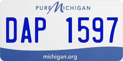 MI license plate DAP1597