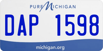 MI license plate DAP1598