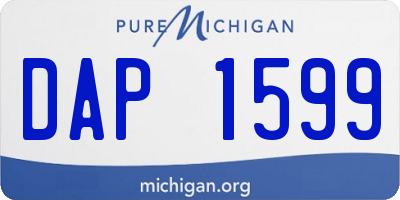 MI license plate DAP1599
