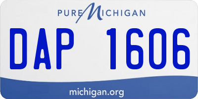 MI license plate DAP1606