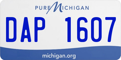 MI license plate DAP1607