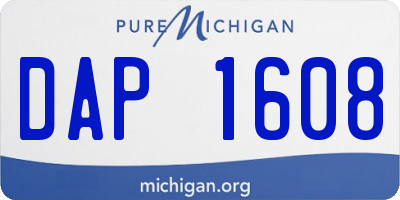 MI license plate DAP1608