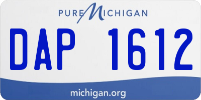 MI license plate DAP1612