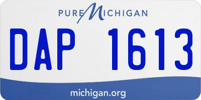 MI license plate DAP1613