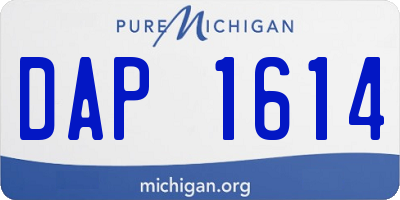 MI license plate DAP1614