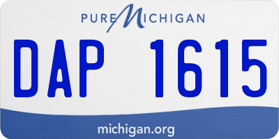 MI license plate DAP1615