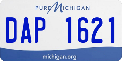 MI license plate DAP1621