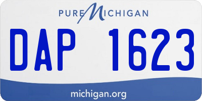 MI license plate DAP1623
