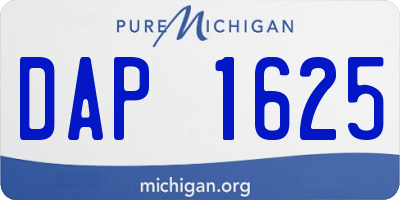 MI license plate DAP1625