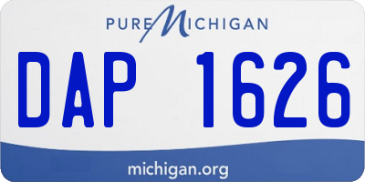 MI license plate DAP1626