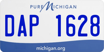 MI license plate DAP1628