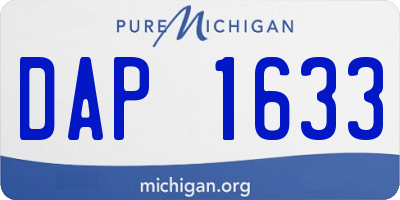 MI license plate DAP1633