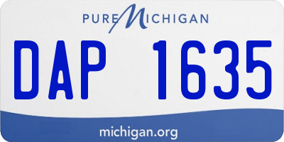 MI license plate DAP1635
