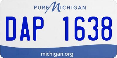 MI license plate DAP1638