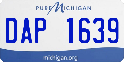 MI license plate DAP1639