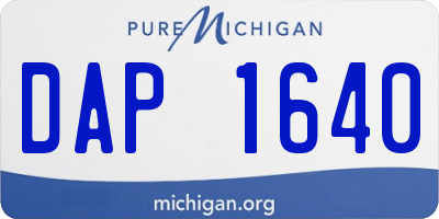MI license plate DAP1640
