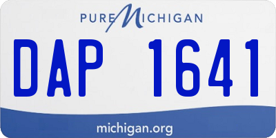 MI license plate DAP1641