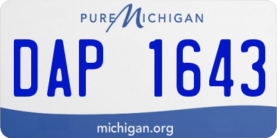 MI license plate DAP1643