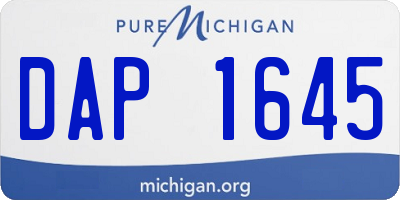MI license plate DAP1645