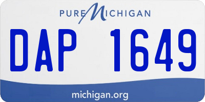 MI license plate DAP1649