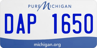 MI license plate DAP1650