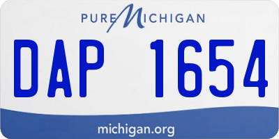 MI license plate DAP1654