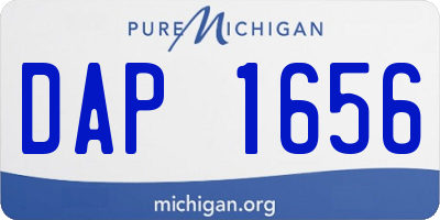 MI license plate DAP1656