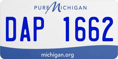 MI license plate DAP1662