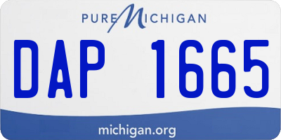 MI license plate DAP1665