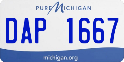 MI license plate DAP1667