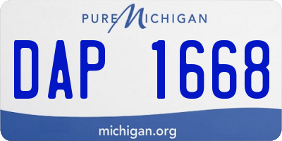 MI license plate DAP1668