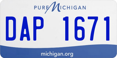 MI license plate DAP1671