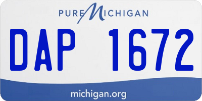 MI license plate DAP1672