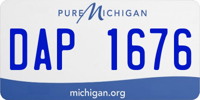 MI license plate DAP1676