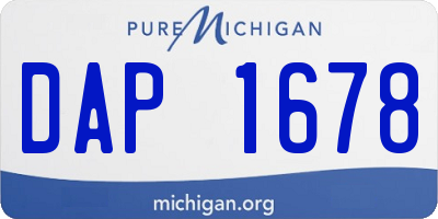 MI license plate DAP1678