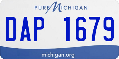 MI license plate DAP1679