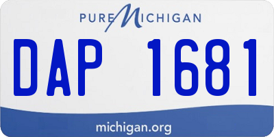 MI license plate DAP1681