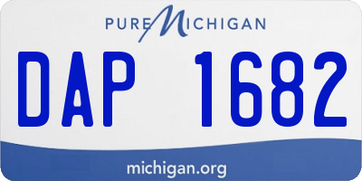 MI license plate DAP1682