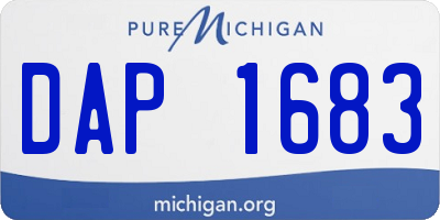 MI license plate DAP1683