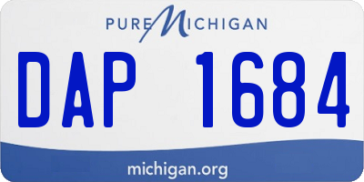 MI license plate DAP1684
