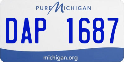 MI license plate DAP1687
