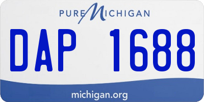 MI license plate DAP1688